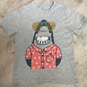 Gray Shark Graphic Kids T-Shirt